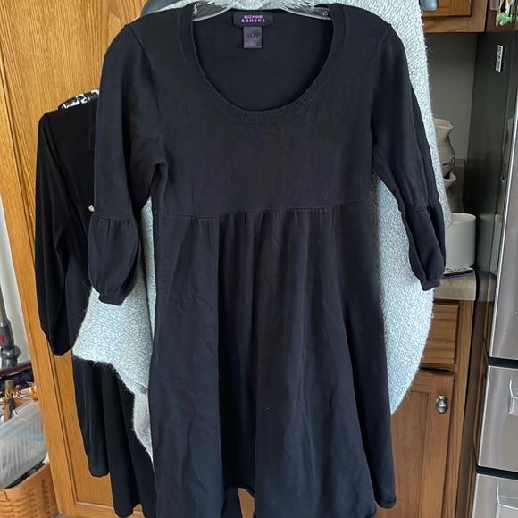 Suzanne Somers | Dresses | Suzanne Somers Dress Black 34 Sleeve Small | Poshmark